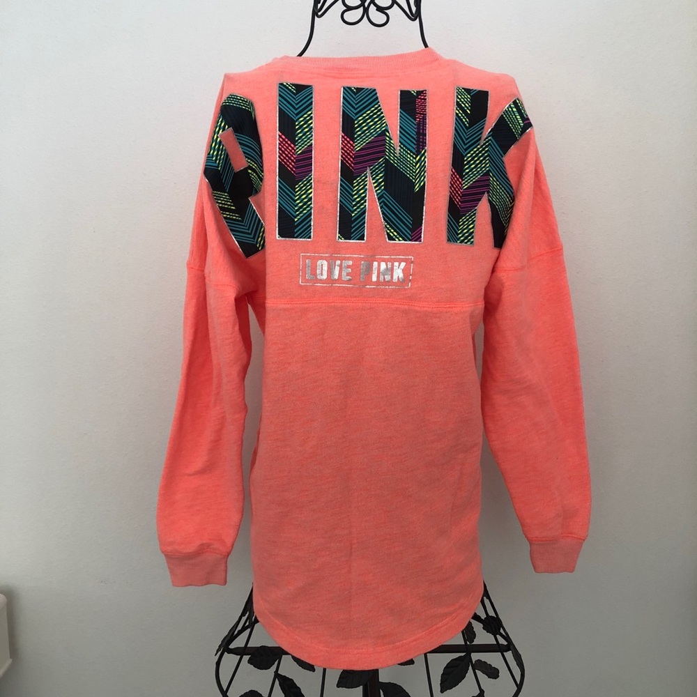 PINK Bright Peach Metallic Sweatshirt